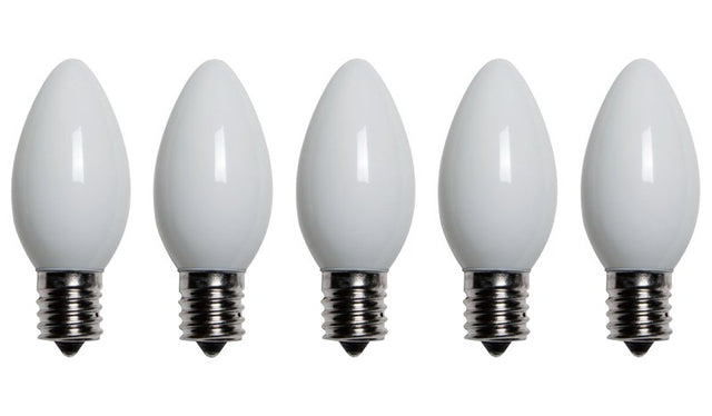Santas Forest 25981 LED Filament Retro Replacement Bulb, Opaque, C9, White