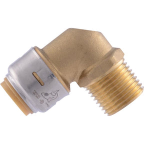 SharkBite Push to Connect 1/2 in. PTC each X 1/2 in. D MPT Brass Elbow