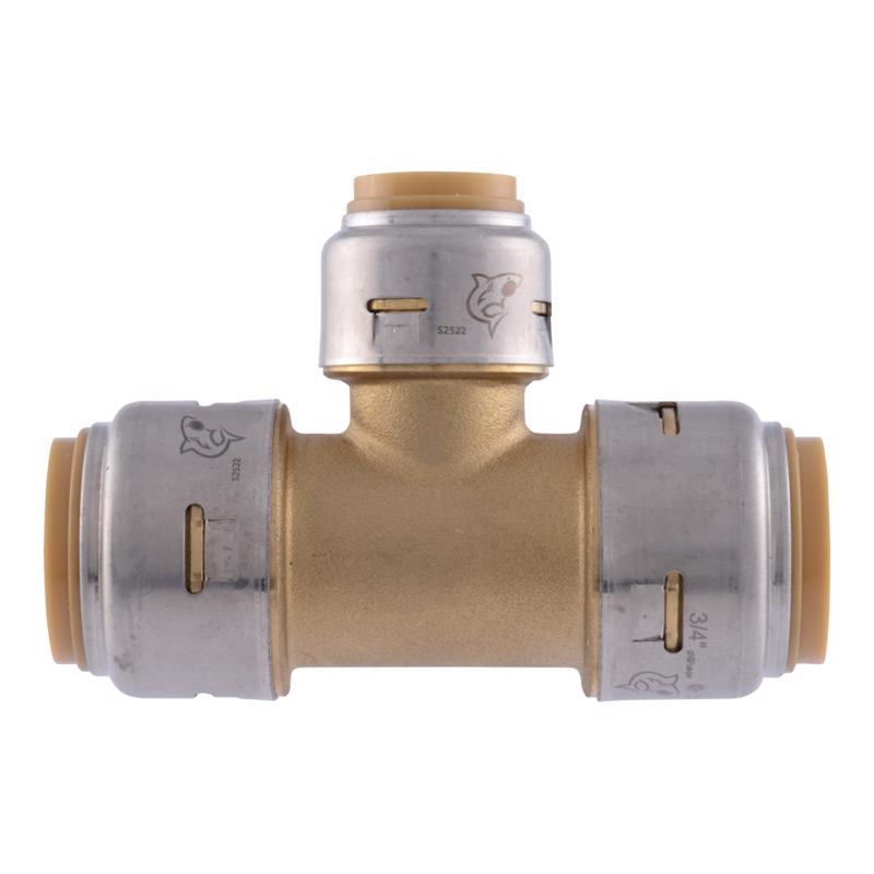 SharkBite Push to Connect 3/4 in. PTC each X 3/4 in. D PTC Brass Reducing Tee