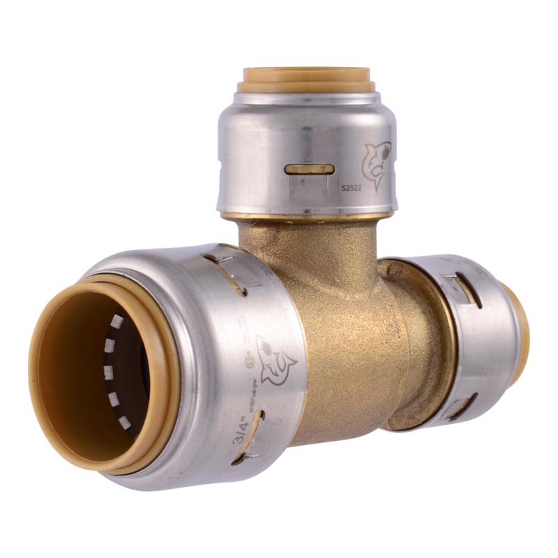 SharkBite Push to Connect 3/4 in. PTC each X 1/2 in. D Brass Reducing Tee