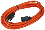 PowerZone OR501625 Extension Cord, 16 AWG Cable, 5-15P Grounded Plug, 5-15R Grounded Receptacle, 25 ft L, 125 V