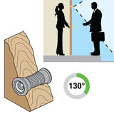 Defender Security U 9896 Door Viewer, 130 deg Viewing, 1-3/4 to 2-3/8 in Thick Door, Brass, Brass