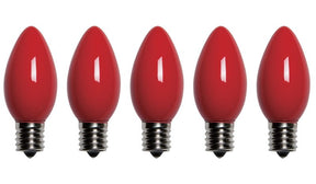 Santas Forest 25982 LED Filament Retro Replacement Bulb, Opaque, C9, Red