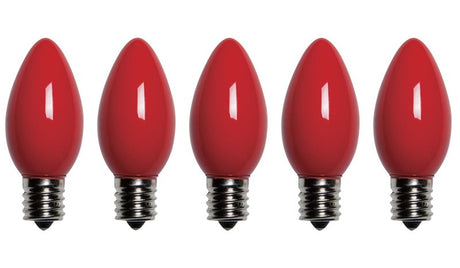 Santas Forest 25982 LED Filament Retro Replacement Bulb, Opaque, C9, Red