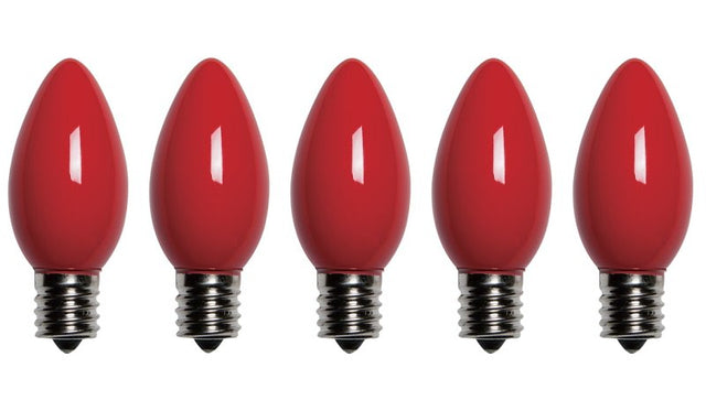 Santas Forest 25982 LED Filament Retro Replacement Bulb, Opaque, C9, Red