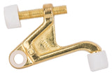 ProSource H20-B030C-PS Heavy-Duty Hinge Pin Door Stop, 2-3/4 in Projection, Die-Cast Zinc & Plastic, Polished Brass