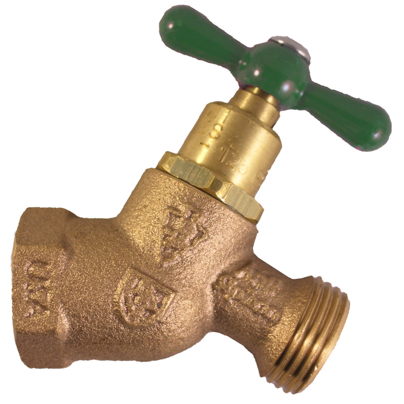 Arrowhead 3/4 in. FIP X 3/4 in. MHT Anti-Siphon Brass No-Kink Hose Bibb