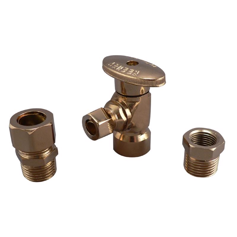 Keeney 1/2 in. FIP in. X 3/8 in. Compression Brass Shut-Off Valve