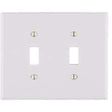 Leviton Antimicrobial Powder Coated White 2 gang Thermoset Plastic Toggle Wall Plate 1 pk