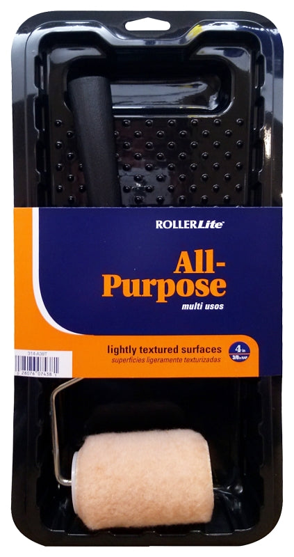 RollerLite 414-A38T Tray Kit, All Purpose, Specifications: 3/8 in Nap Size, Polyester, Black