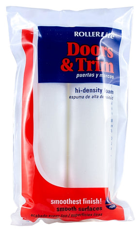 RollerLite 6FOAMQD Mini Roller Cover Refill, White, 6 in L, Foam Cover, 2/PK