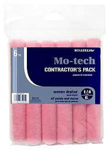 RollerLite 6MT025-6 Roller Cover, Pink, 1/4 in Thick Nap, 6 in L, Dralon Cover, 6/PK