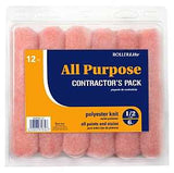 RollerLite 6AP050-12 Mini Roller Cover, Pink, 1/2 in Thick Nap, 6 in L, Polyester Cover, 12/PK