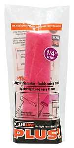 RollerLite 68MT025 Roller Cover, Pink, 1/4 in Thick Nap, 6 in L, Dralon Cover, 12/CS