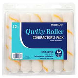 RollerLite Qwiky 6CR050Q-12 Mini Roller Cover, Gold/White, 1/2 in Thick Nap, 6 in L, Acrylic Cover, 12/PK