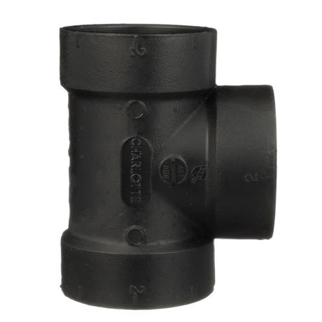 Charlotte Pipe 2 in. Hub X 2 in. D Hub ABS Vent Tee