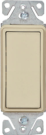 Eaton Wiring Devices 7500 Series C7501V-SP Rocker Switch, 15 A, 120/277 V, SPST, Lead Wire Terminal