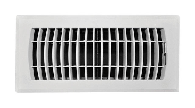 Tru Aire 4 in. H X 10 in. W 1-Way Powder Coat White ABS Plastic Floor Diffuser