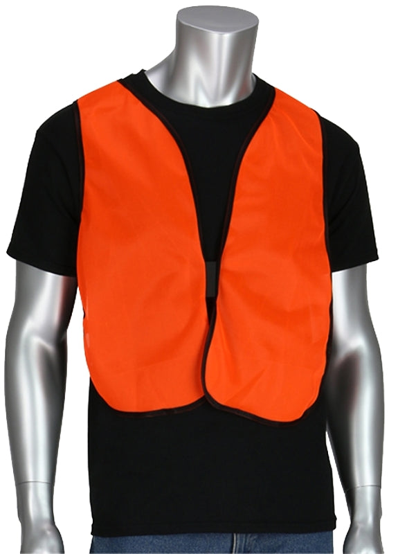 Safety Works 818040 Reflective Safety Vest, One-Size, Mesh Fabric, Orange, Hook and Loop