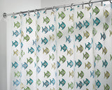 iDesign 72 in. H X 72 in. W Blue/Green Fish Shower Curtain PEVA