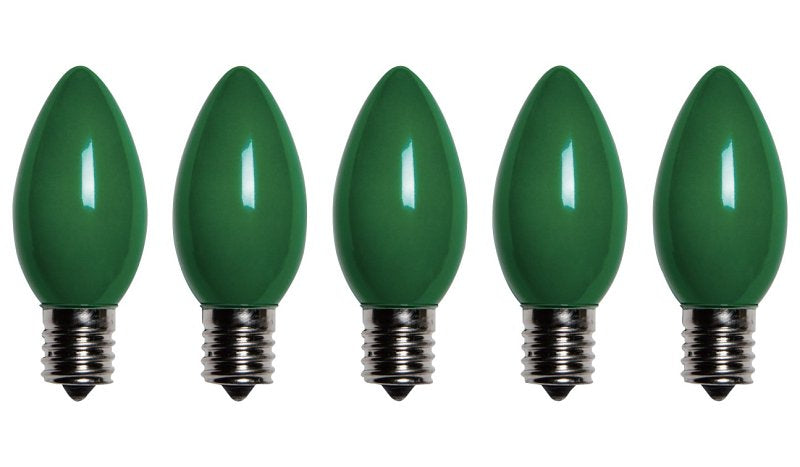 Santas Forest 25985 LED Filament Retro Replacement Bulb, Opaque, C9, Green