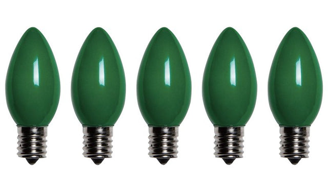 Santas Forest 25985 LED Filament Retro Replacement Bulb, Opaque, C9, Green