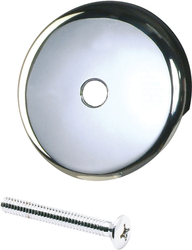 Plumb Pak PP826-10 Tub Face Plate, Metal, Silver, Chrome, Specifications: Threaded Connection, For: Bath Drains