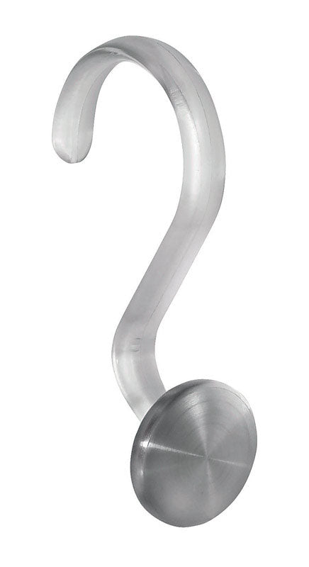 iDesign Silver Plastic/Stainless Steel Shower Curtain Rings 12 pk, Pack of 4