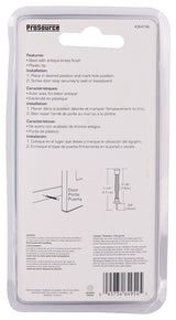 ProSource H61-Z011C-PS Light-Duty Door Stop, 3/4 in Dia Base, 3 in Projection, Plastic & Steel, Antique Brass