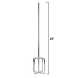 QEP 61205 Professional Mixing, 24 in OAL, 3/8 in Dia Shaft, Paddle Head, Steel, Chrome