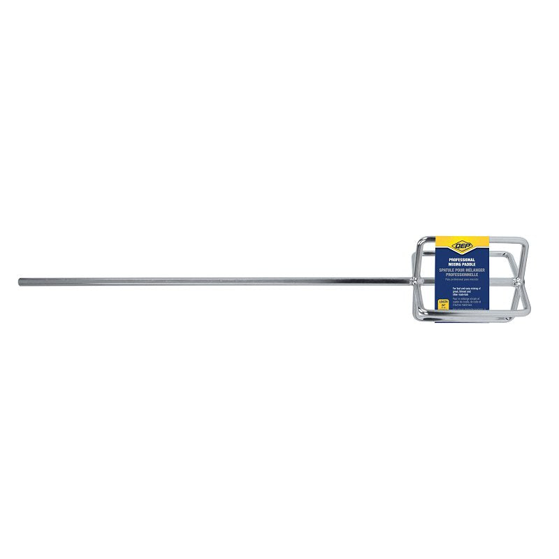 QEP 61205 Professional Mixing, 24 in OAL, 3/8 in Dia Shaft, Paddle Head, Steel, Chrome