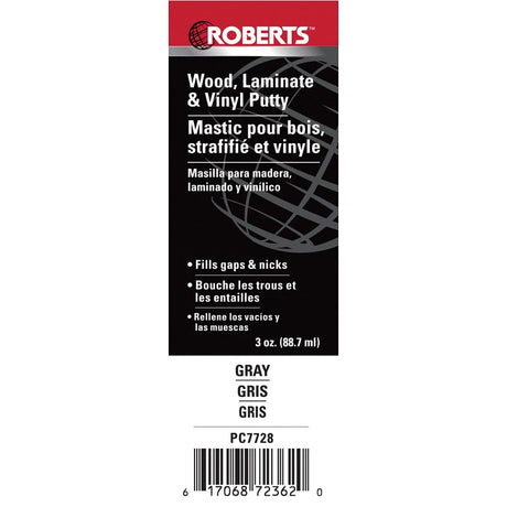 Roberts PC7728 Putty, Paste, Acrylic, Gray, 3 oz Tube