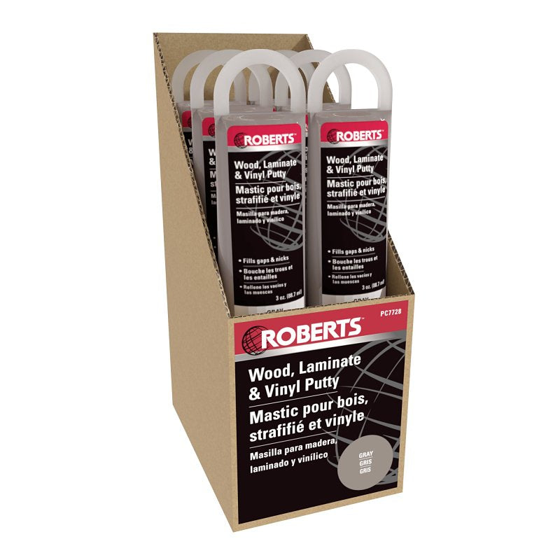 Roberts PC7728 Putty, Paste, Acrylic, Gray, 3 oz Tube