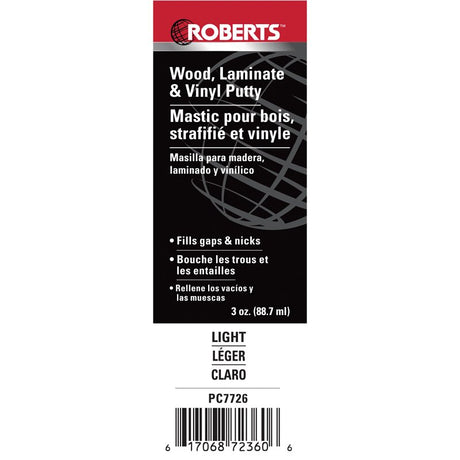 Roberts PC7726 Putty, Paste, Acrylic, Light Wood, 3 oz Tube