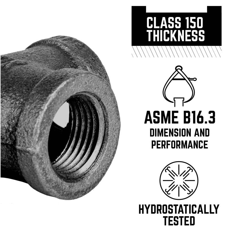 STZ Industries 4 in. FIP each X 2 in. D FIP Black Malleable Iron Reducing Coupling
