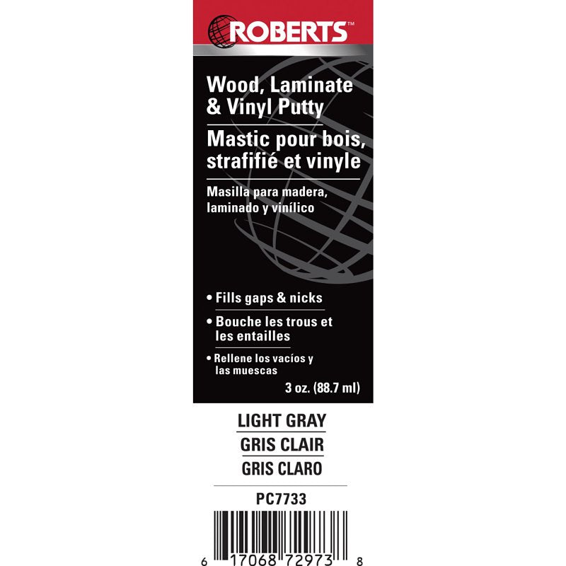 Roberts PC7733 Putty, Paste, Acrylic, Light Gray, 3 oz Tube