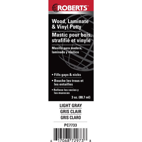 Roberts PC7733 Putty, Paste, Acrylic, Light Gray, 3 oz Tube