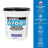 Roberts 6700-0 Carpet Adhesive, Cream, 1 qt, Pail, Pack of 6