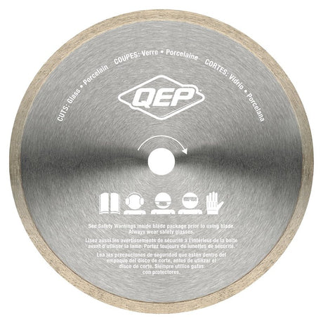 QEP Glass Series 6-7007GL Saw Blade, 7 in Dia, 5/8 in Arbor, Continuous Rim