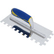 QEP 49919-12 Trowel, 11 in L, 4-1/2 in W, Square Notch, Contoured, Cushioned Grip Handle
