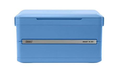 Coleman Snap 'N Go Series 2226073 Collapsible Hard Cooler, 55 qt Cooler, Polypropylene, Blue Sky, 64 hr Ice Retention