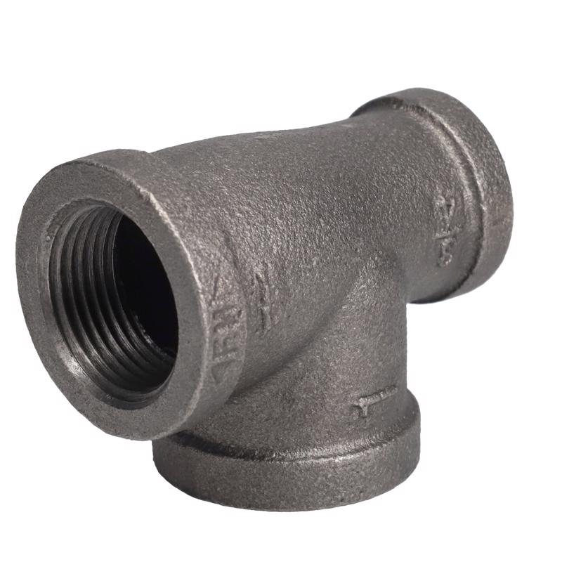 STZ Industries 3/4 in. FIP each X 3/4 in. D FIP 1 in. D FIP Black Malleable Iron Reducing Tee