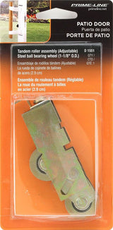 Prime-Line D 1551 Roller Assembly, 1-1/8 in Dia Roller, 5/16 in W Roller, Steel, 2-Roller, C-Tab Mounting