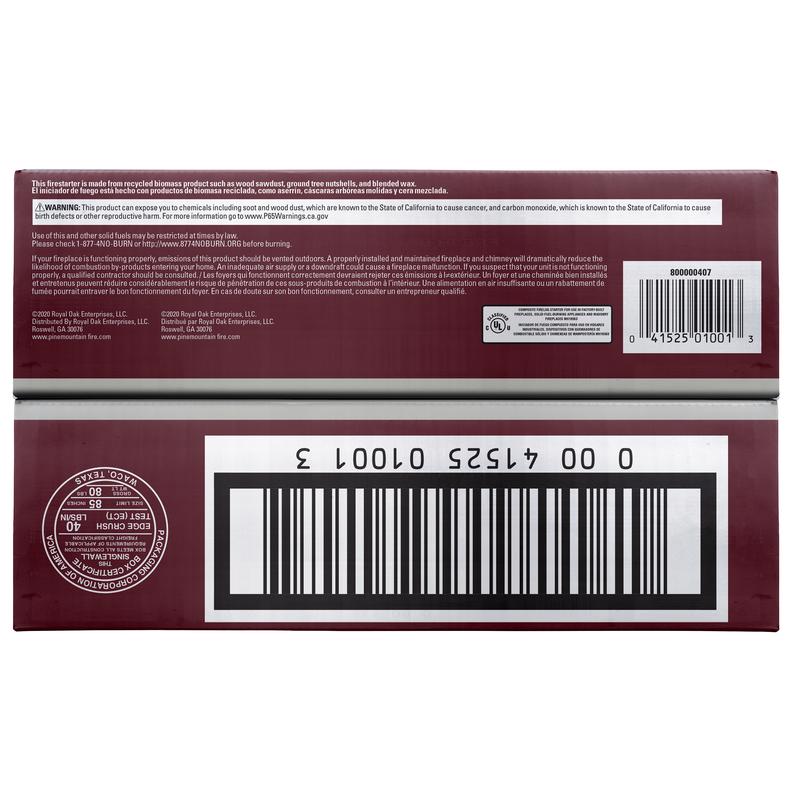 Pine Mountain Starter Logg Pine Sawdust Fire Starter 30 min 6 pk