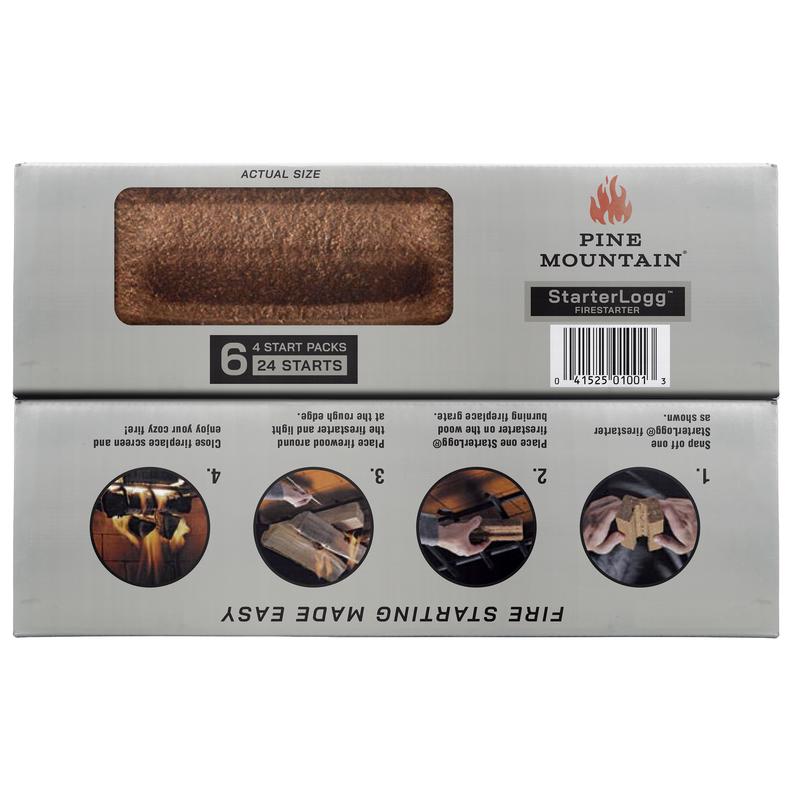 Pine Mountain Starter Logg Pine Sawdust Fire Starter 30 min 6 pk
