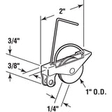 Prime-Line B 610 Spring Tension Roller Assembly, 1 in Dia Roller, 1/4 in W Roller, Steel Roller, Concave Roller, 2 in L