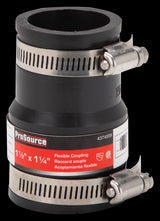 ProSource FC56-15125 Coupling, 1-1/2 x 1-1/4 in, Cast Iron, Plastic and Steel Drain Pipes, PVC, Black