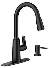 Moen Edwyn 87028 Series 87028BL Pull-Down Kitchen Faucet, 1.5 gpm, 1-Handle, 1, 4-Faucet Hole, Metal, Matte