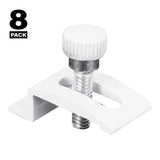 Prime-Line 326-0197 Storm Door Panel Clip, 3/4 in L x 1/2 in W x 1/4 in D Dimensions, Aluminum, White, Pack of 6