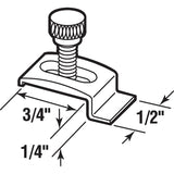 Prime-Line 326-0197 Storm Door Panel Clip, 3/4 in L x 1/2 in W x 1/4 in D Dimensions, Aluminum, White, Pack of 6
